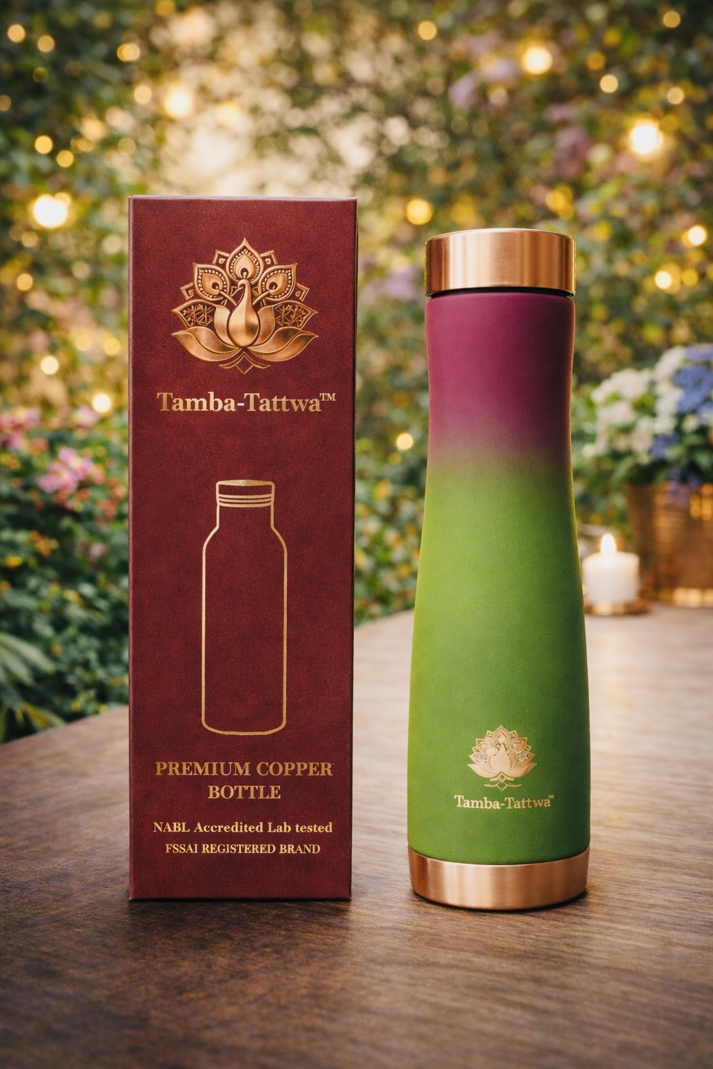 Tamba-Tattwa™ Tejas – Pure Copper Water Bottle (950 ml)