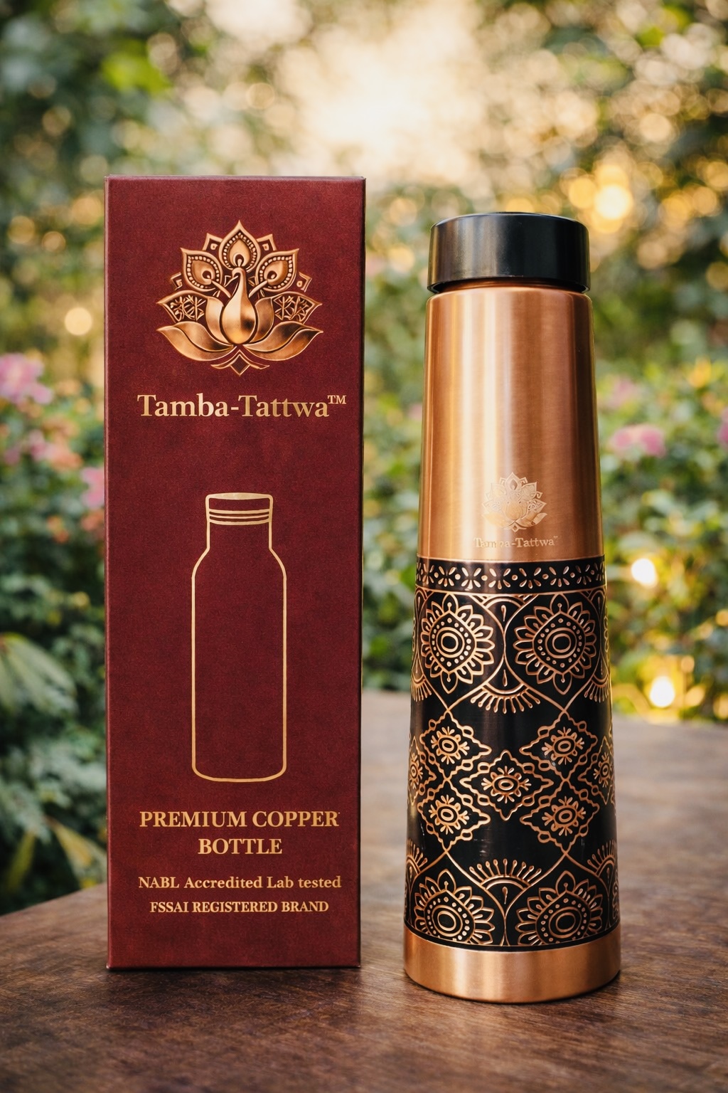 Tamba-Tattwa™ Arogya – Pure Copper Water Bottle (950 ml)