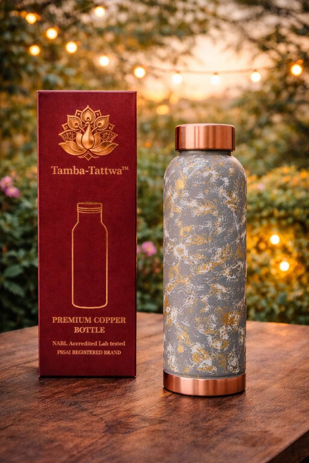 Tamba-Tattwa™ Prakriti – Pure Copper Water Bottle (950 ml)